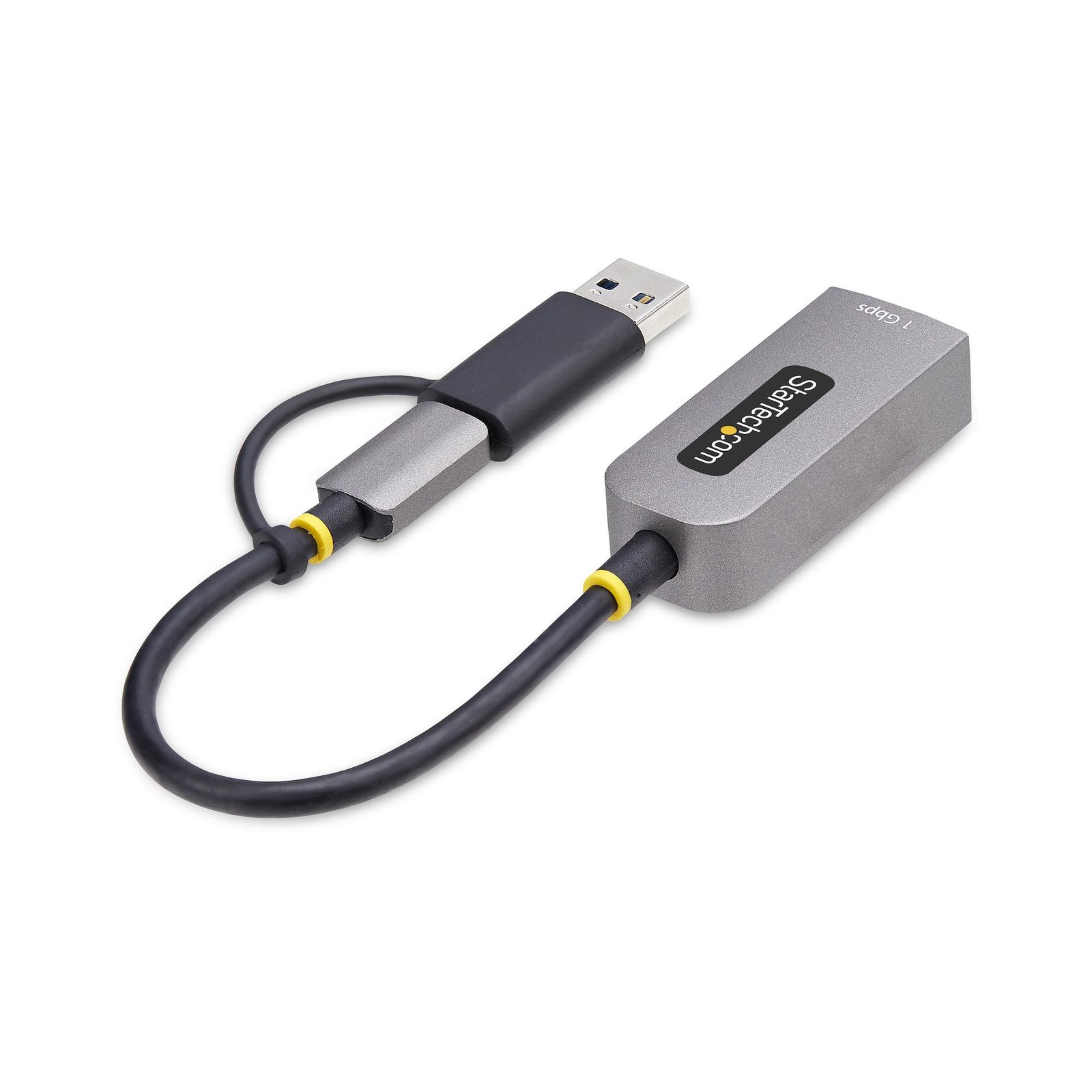 USB-C to Ethernet Adapter with USB-A Dongle, 10/100/1000Mbps, USB 3.0 to Gigabit Ethernet Network Adapter, 6in/15cm Attached Cable, USB GbE Adapter - Image 3