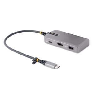 USB-C Multiport Adapter, 4K 60Hz HDMI w/HDR, 3-Port USB Hub, 100W Power Delivery Pass-Through, USB Type C Mini Docking Station
