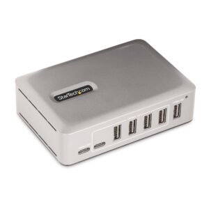 7-Port USB-C Hub - 5x USB-A + 2x USB-C - Self-Powered w/65W Power Supply - USB 3.1 10Gbps - Desktop/Laptop USB Hub w/3ft USB-IF Certified