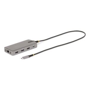USB-C Triple Monitor Multiport Adapter, Dual 4K 60Hz + 4K 30Hz HDMI & DisplayPort, 3-Port USB 10Gbps Hub, 100W PD Pass-Through, GbE, Travel