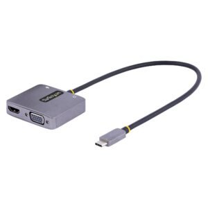USB C Video Adapter, USB C to HDMI VGA Multiport Adapter, 3.5mm Audio, 4K 60Hz HDR, 100W PD Pass-Through, Thunderbolt 3/4 Compatible - USB