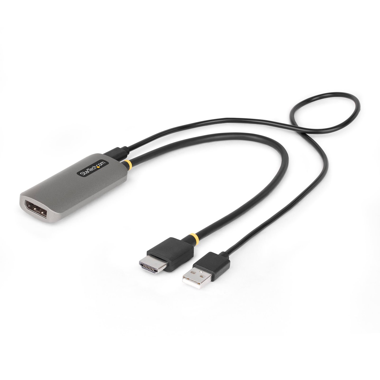 1ft (30cm) HDMI to DisplayPort Adapter Cable, 8K 60Hz, Active HDMI 2.1 to DP 1.4 Video Converter, USB Bus Powered with Included Cable