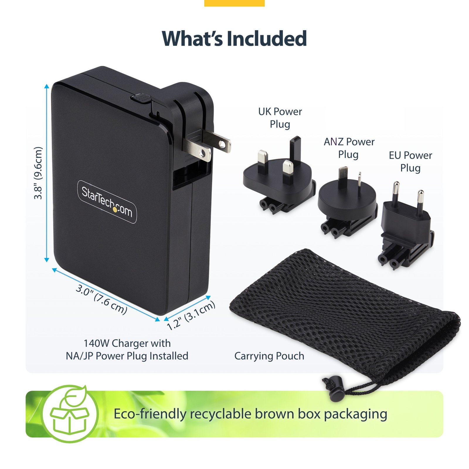 140W USB-C Wall Charger, 3x USB-C/1x USB-A, PD 3.1 International GaN Power Adapter for MacBook/Dell XPS/Inspiron - Image 21