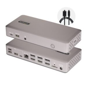 Triple-Monitor USB4 Docking Station, 4K 60Hz HDMI or DisplayPort, 100W Laptop Charging, 2.5GbE, USB-C Multi-Monitor Dock, Driverless