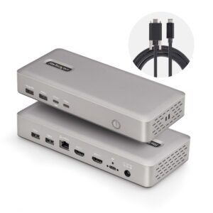 Dual-Monitor USB4 Docking Station, Dual 4K 120Hz or Single 8K 60Hz HDMI, 100W Laptop Charging, 2.5GbE, USB-C Multi-Monitor Dock, Driverless