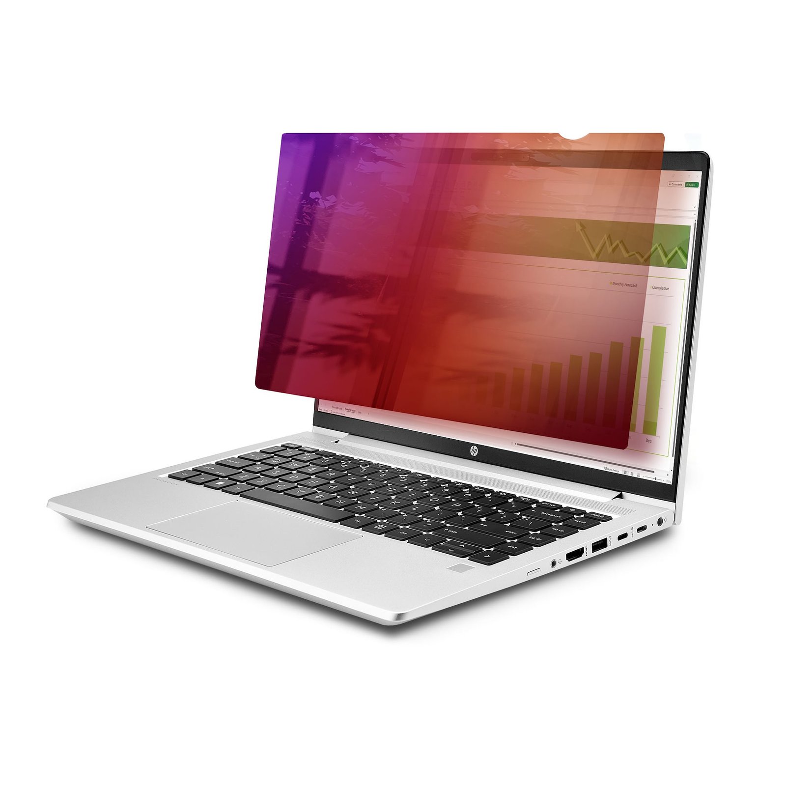 15.6-inch 16:9 Gold Laptop Privacy Screen, Reversible Filter w/Enhanced Privacy, Computer Security Filter, Removable Screen