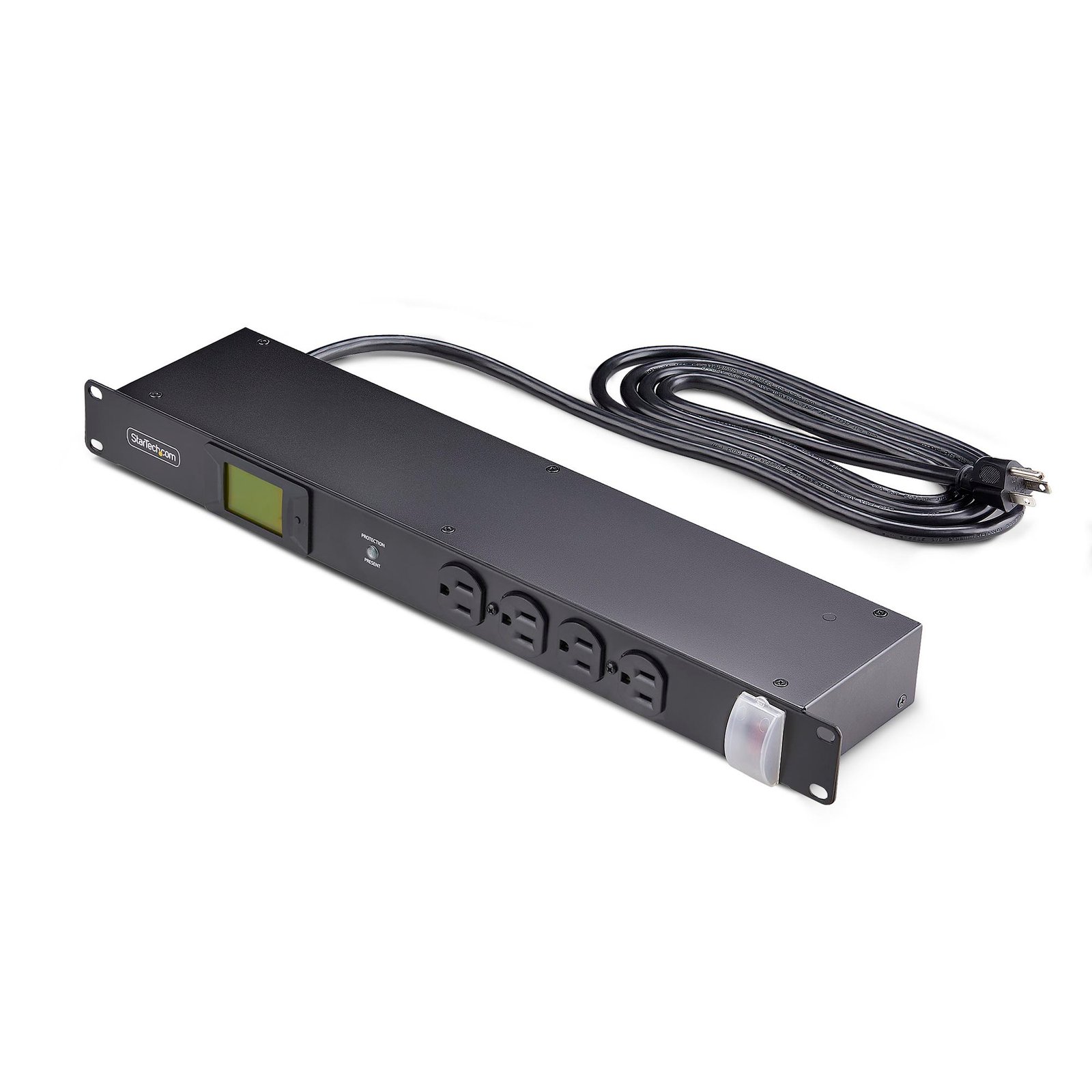 16-Outlet Horizontal Rack Mount Metered PDU, 1U Server Power Strip w/Surge Protector, 125V/15A, 8ft (2.4m) Power Cable, Power Distribution