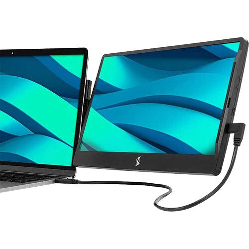 Luxor SideTrak Swivel 14" Attachable Portable Monitor (Dark Silver)