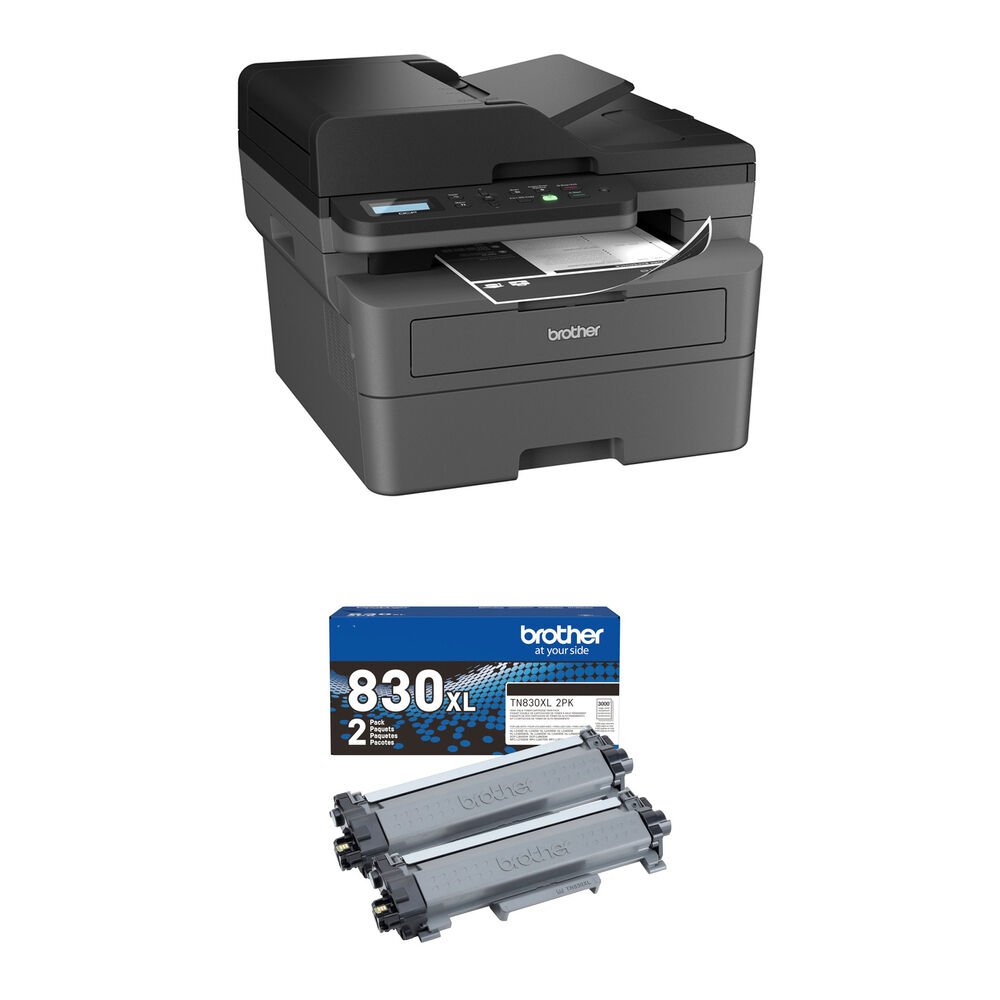Brother DCP-L2640DW Compact Monochrome Laser Multifunction Printer with Two High-Yield Toner Cartridges Kit