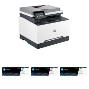 HP Color Laserjet Pro 3301SDW All-in-One Wireless Printer with Three Standard Color LaserJet Toner Cartridges Kit