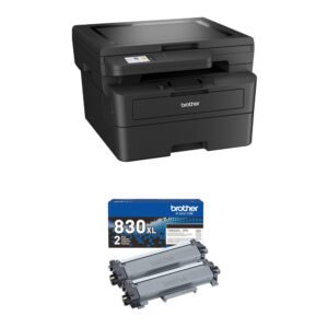 Brother HL-L2480DW Multifunction Monochrome Laser Printer with TN830XL2PK High-Yield Black Toner Cartridge Kit