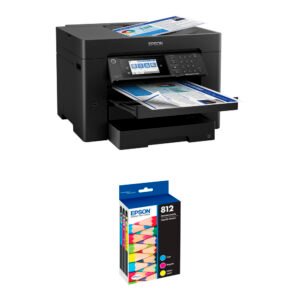 Epson WorkForce Pro WF-7840 All-in-One Inkjet Printer with T812 Standard Capacity Color Combo Pack Kit