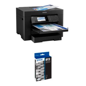Epson WorkForce Pro WF-7840 All-in-One Inkjet Printer with T812 Standard Capacity Black Ink Cartridge Kit