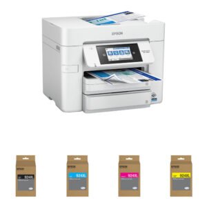Epson WorkForce Pro WF-C4810 Multifunction Inkjet Color Printer with Four DURABrite Ultra T924XL High Capacity Ink Cartridges Kit