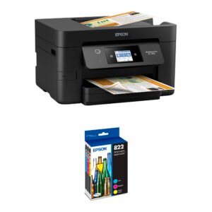 Epson WorkForce Pro WF-3820 All-in-One Inkjet Printer with T822 Standard Capacity Color Combo Pack Kit
