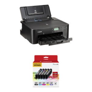 Canon PIXMA TS702a Wireless Photo Printer with CLI-281 5-Color Ink Tank Combo Pack and 5 x 5" Photo Paper Kit