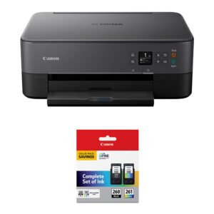 Canon PIXMA TS6420a Wireless Inkjet All-In-One Color Printer with PG-260 Black / CL-261 Color Kit