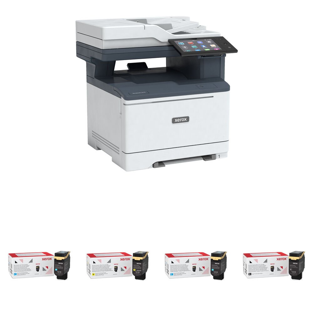 Xerox VersaLink C415 Color Multifunction Printer with 1 High-Capacity Toner and 3 Standard-Capacity Toner Cartridges Kit