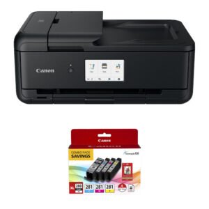 Canon Pixma TS9520a Wireless All-in-One Inkjet Printer with PGI-280 XL/CLI-281 4-Color Ink Tank Combo Pack and 4 x 6" Photo Paper