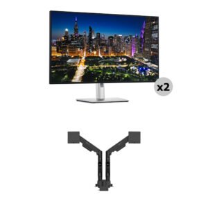 Dell Dual Dell UltraSharp U3225QE 31.5" 4K Monitors & Ergo Arm Kit
