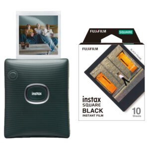 FUJIFILM instax SQUARE Link Smartphone Printer with Film Kit (Midnight Green)