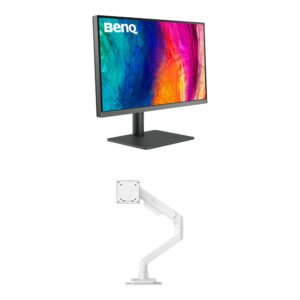 BenQ 27" DesignVue PD2706U 4K Designer Monitor & Ergo Arm Kit (White)