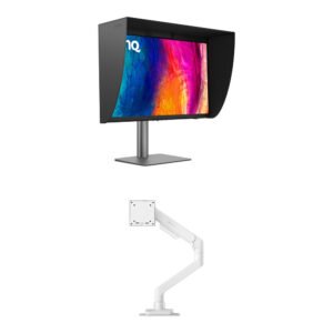 BenQ 27" PD2770U 4K Color Management Monitor & Ergo Arm Kit (White)