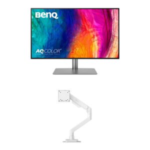 BenQ 31.5" DesignVue PD3225U 4K Designer Monitor & Ergo Arm Kit (White)
