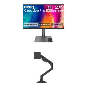 BenQ 27" 4K Professional Monitor and Single Ergo Arm Bundle