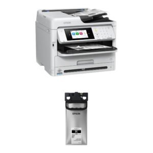 Epson Workforce Pro WF-M5899 All-in-One Monochrome Printer with T12G Ultra Standard-Capacity Black Ink Pack Kit