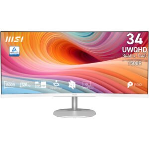 MSI PRO MP341CQW 34" 1440p HDR 120 Hz Ultrawide Curved Monitor (White)