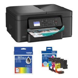 Brother Work Smart MFC-J1360DW Wireless Color Inkjet All-in-One Printer with LC501XL High-Yield Ink Cartridges Kit