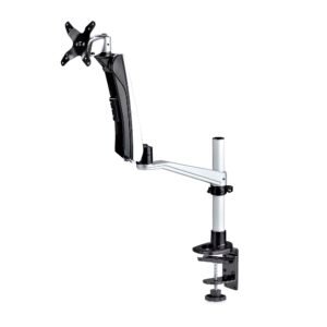 Desk Mount Monitor Arm For 27in 16:9 or 30in 21:9 Ultrawide Screens, VESA 75x75/100x100, Tool-Less Mechanical Spring Arm, C-Clamp/Grommet