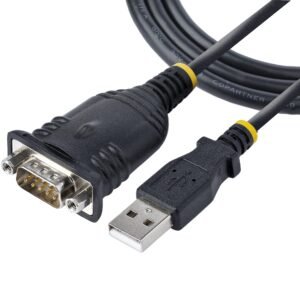 3ft (1m) USB to Serial Cable, DB9 Male RS232 to USB Converter, Prolific IC, USB to Serial Adapter for PLC/Printer/Scanner/Switch, USB to