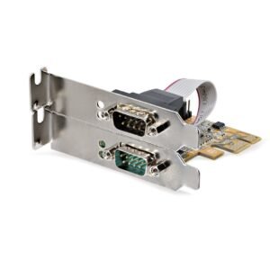 2-Port PCI Express Serial Interface Card, Dual Port PCIe to RS232 (DB9) Serial Card, 16C1050 UART, Low/Full Profile Brackets, COM