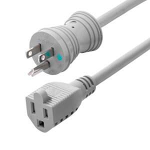 6ft (1.8m) Hospital-Grade Extension Cord, Green Dot Medical Power Cable, NEMA 5-15P to NEMA 5-15R, 13A 125V, 16AWG, TAA Compliant, UL Listed