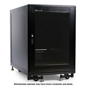 Refurbished 15U 19in Black Server Rack Cabinet with Fans