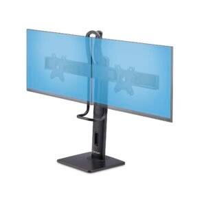 Crossbar Dual Monitor Desk Stand For Double 27-inch Screens, VESA Mount 75x75/100x100, Toolless Height Adjustment, Up To 13.2lb (6kg) Per