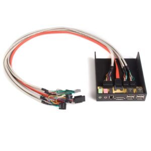 3.5in Black Multi Port Panel for Front Drive Bay with eSATA