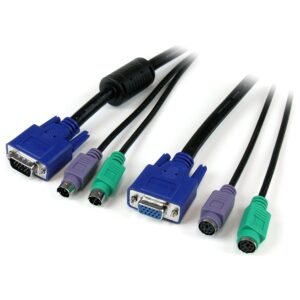 10 ft Black 3-in-1 PS/2 KVM Extension Cable