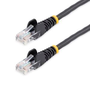 Cat5e Patch Cable with Snagless RJ45 Connectors - 100 ft, Black