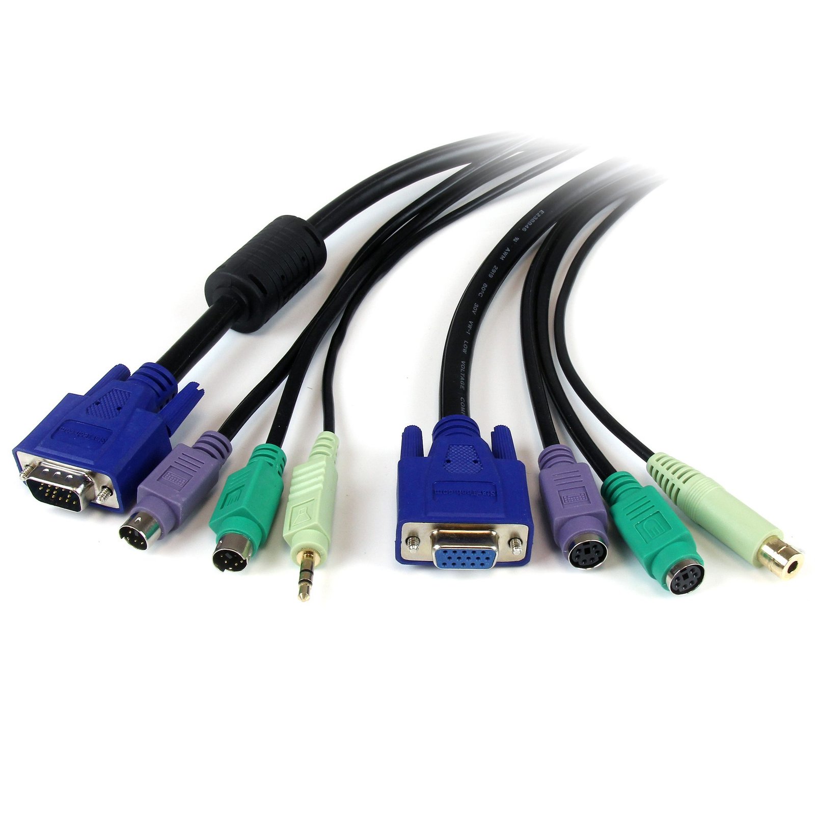 10 ft Black 4-in-1 PS/2 KVM Extension Cable