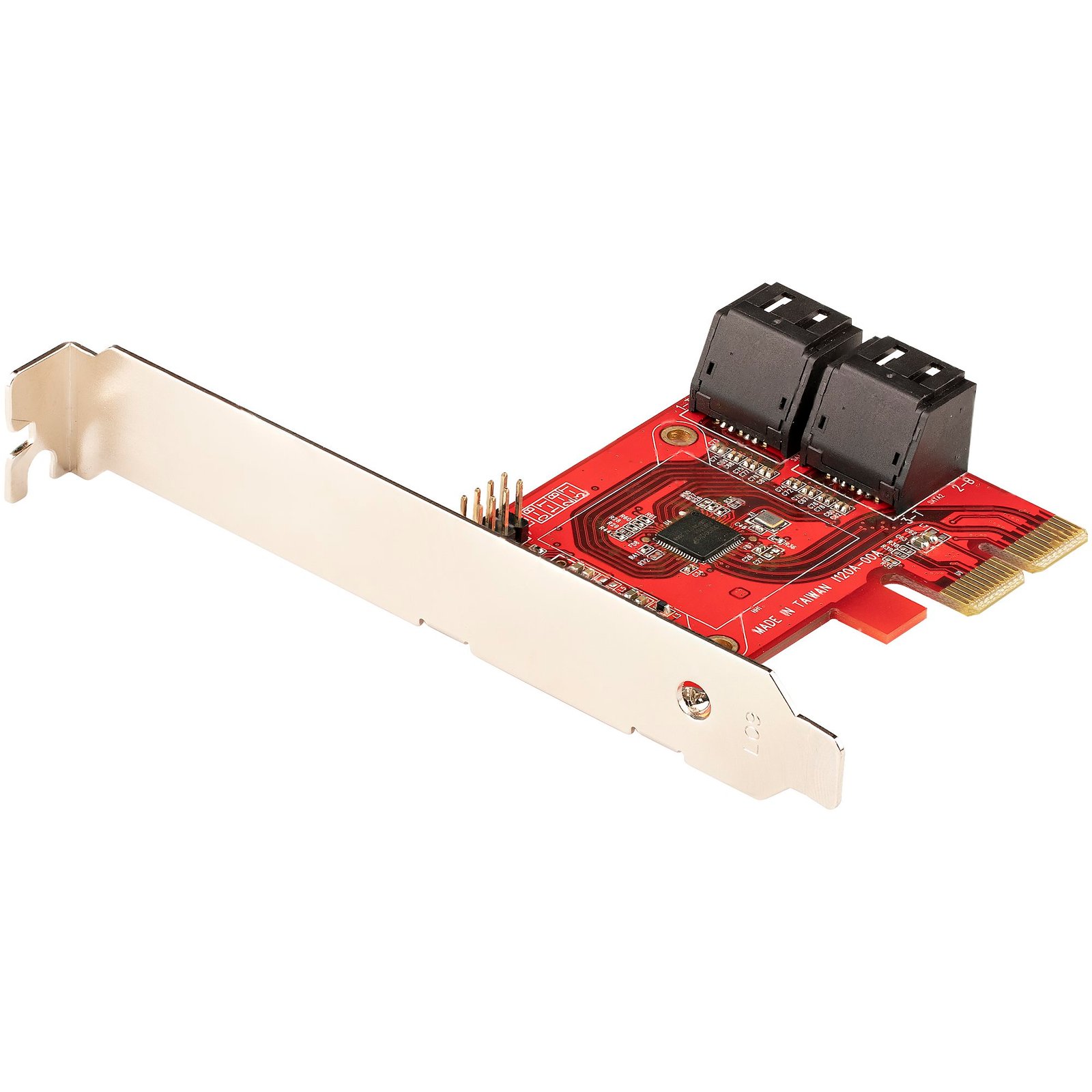 SATA PCIe Card - 4 Port PCIe SATA Expansion Card - 6Gbps - Low/Full Profile - Stacked SATA Connectors - ASM1164 Non-Raid - PCI Express to