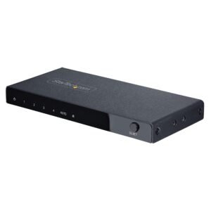 4-Port 8K HDMI Switch, HDMI 2.1 Switcher 4K 120Hz HDR10+, 8K 60Hz UHD, HDMI Switch 4 In 1 Out, Auto/Manual Source Switching, Power Adapter