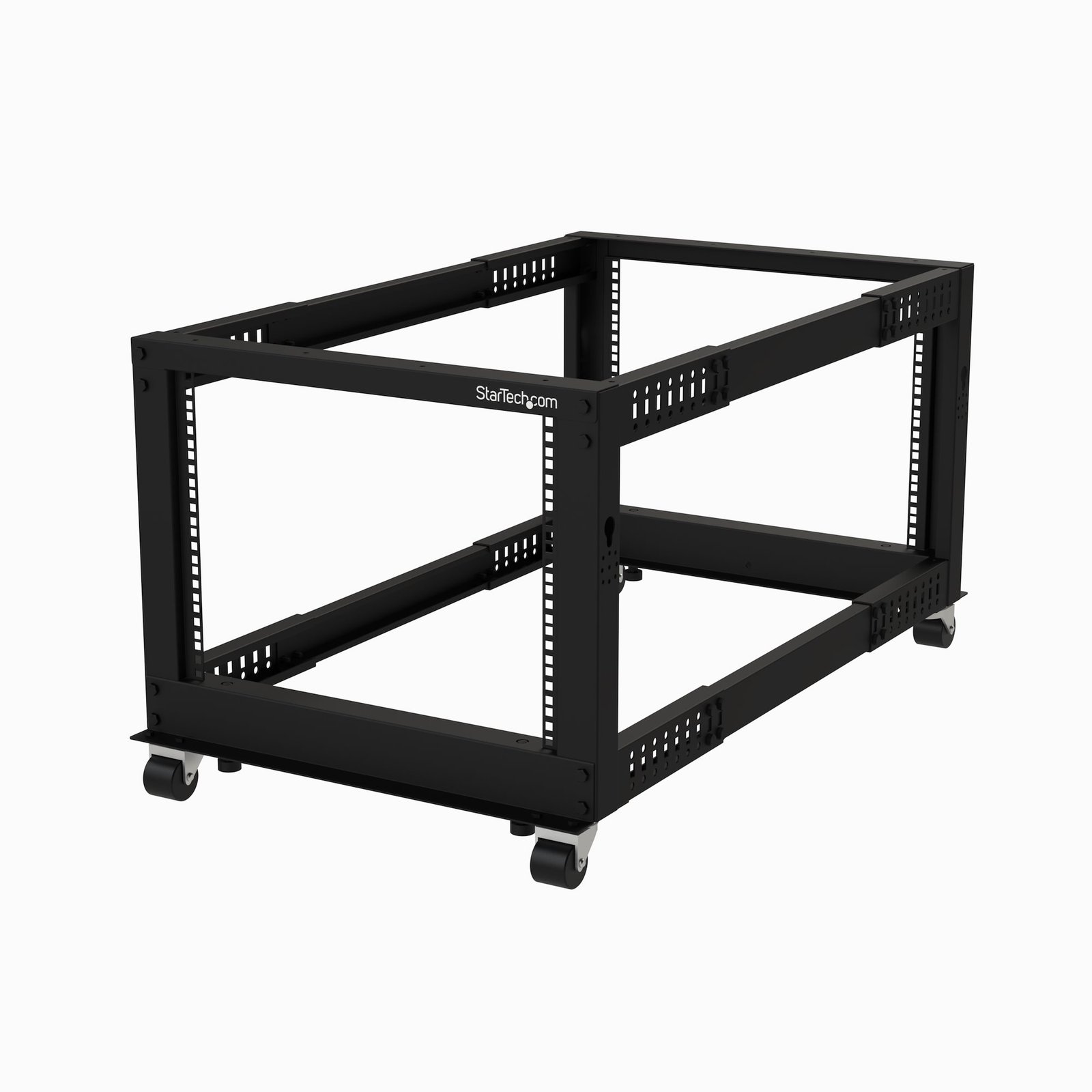 8U 4-Post Server Rack, 19in Open Frame Rack with 40in (101cm) Mounting Depth and 1200lb (544kg) Weight Capacity, Mobile or Floor Mount IT