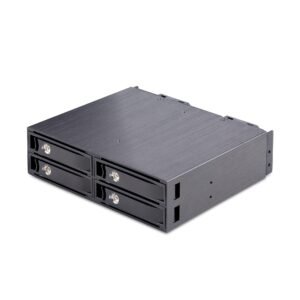 4-Bay Backplane for U.2 Drives, Fits in a 5.25inch Bay, Quad-Bay Mobile Rack Enclosure for 2.5inch U.2 (SFF-8639) HDD/SSDs, Includes