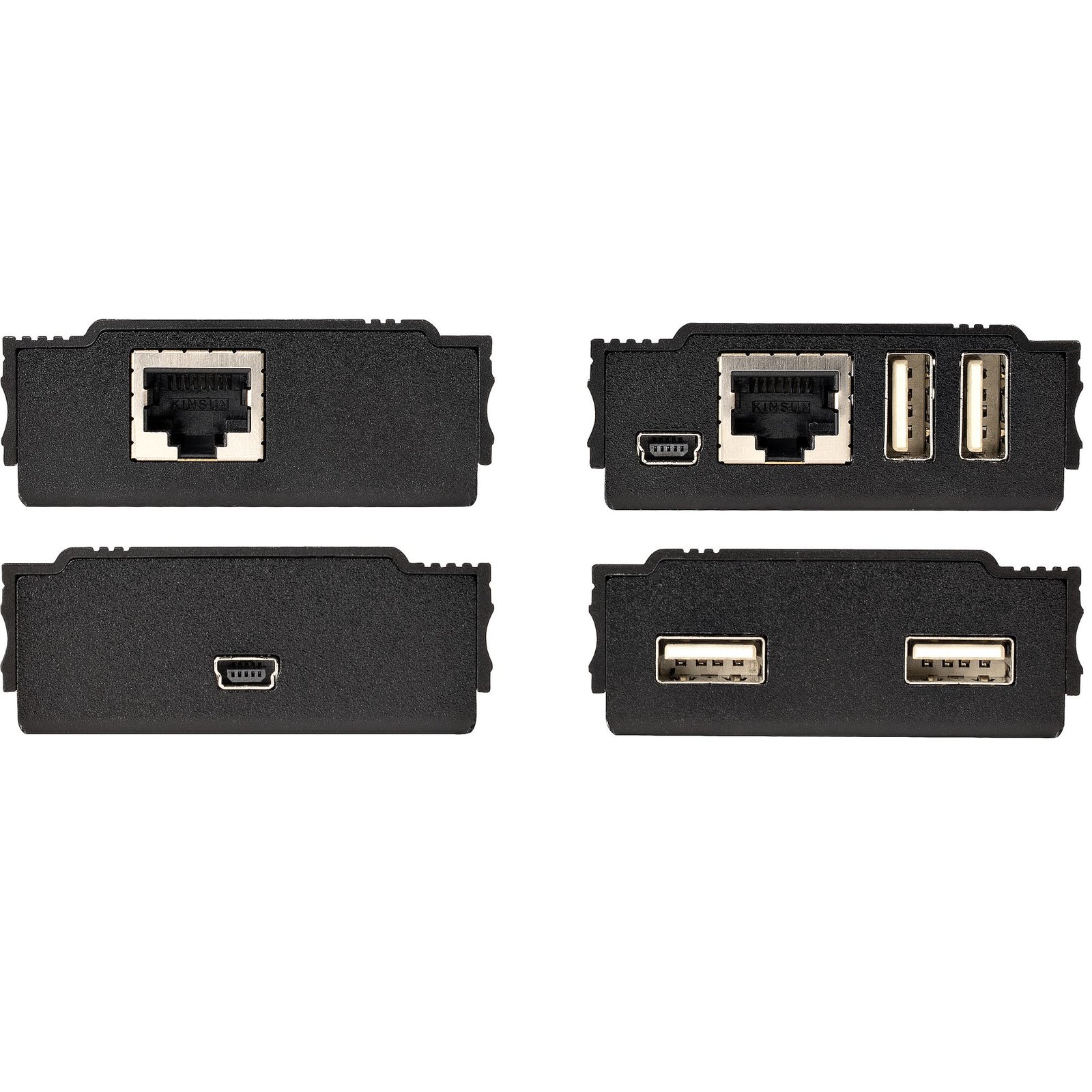 4-Port USB 2.0 Extender Hub over Single CAT5e/CAT6 Ethernet Cable (RJ45) - 330ft (100m) - USB Extender Hub Adapter Kit - Metal Housing - Externally Powered - 480 Mbps - TAA - Image 2
