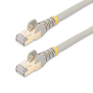 10ft CAT6a Ethernet Cable - 10 Gigabit Shielded Snagless RJ45 100W PoE Patch Cord - 10GbE STP Network Cable w/Strain Relief - Gray