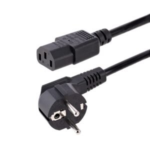 2m (6ft) Computer Power Cord, 18AWG, EU Schuko to C13 Power Cord, 250V 10A, Black Replacement AC Cord, TV/Monitor Power Cable, Schuko CEE
