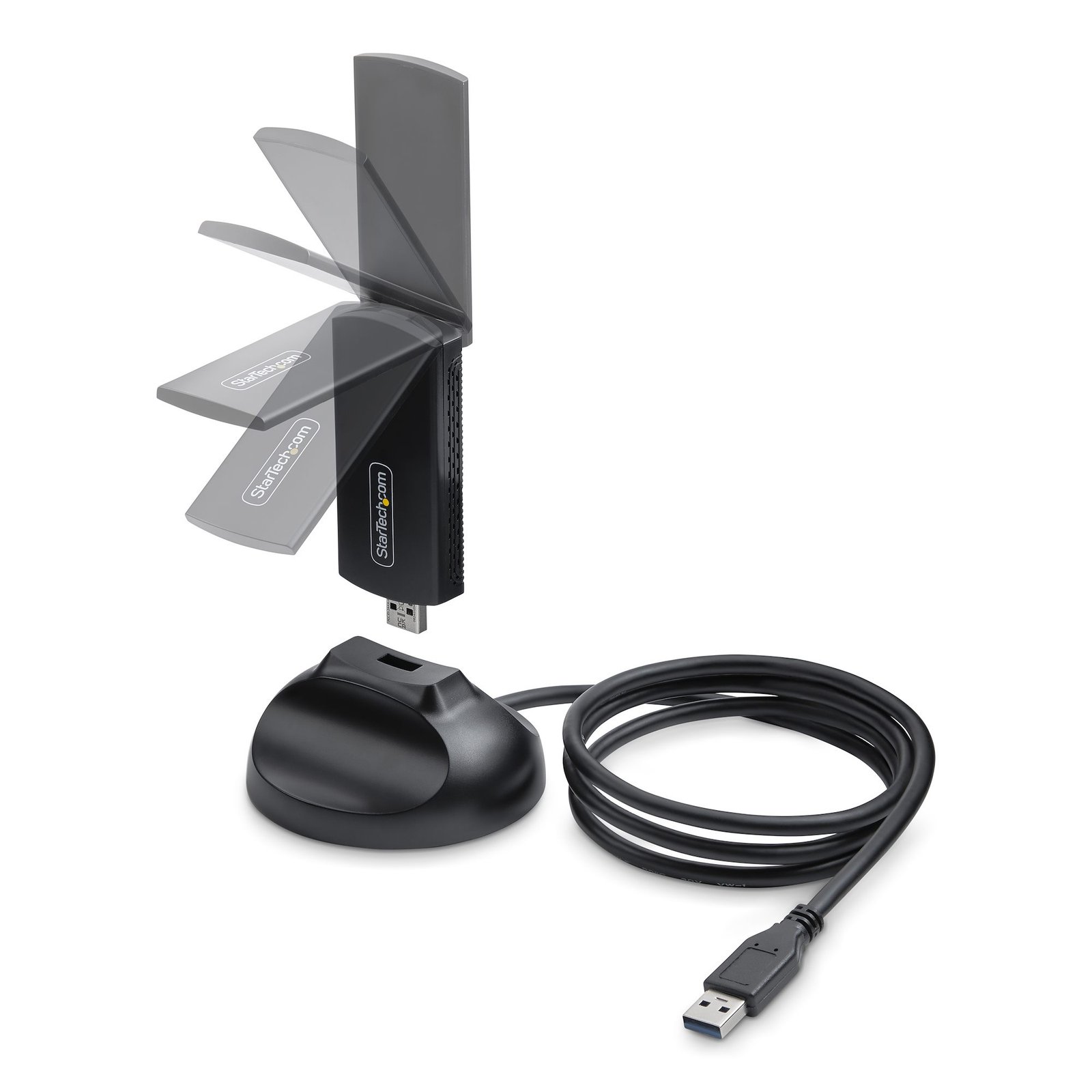 Wi-Fi 6E USB Adapter/Dongle, For Desktop/Laptop PC, Wireless NIC w/Foldable Antenna, WiFi Adapter Supports 802.11 b/g/n/ac/ax, 2.4/5/6 GHz Network Compatible - Image 2